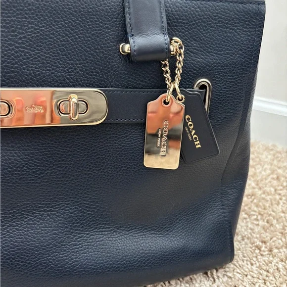 Coach Navy Blue satchel bag - Picture 3 of 16